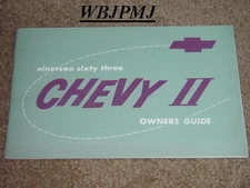 1963 Chevy II Factory Original GM Owners Manual 2nd Edition Mint Part # 3793133