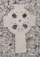 11" X 8" White Sandstone Celtic Cross