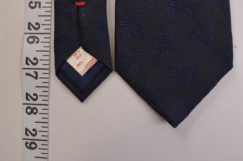 Cravatta collo Altea nuova con etichetta blu navy con misto seta floreale blu - Foto 4 di 8