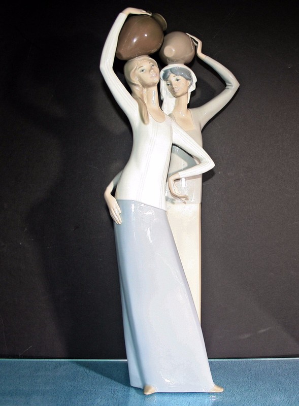 Lladro Two Women with Flagons #1014 Large 18.5" Figurine Glossy Retired
