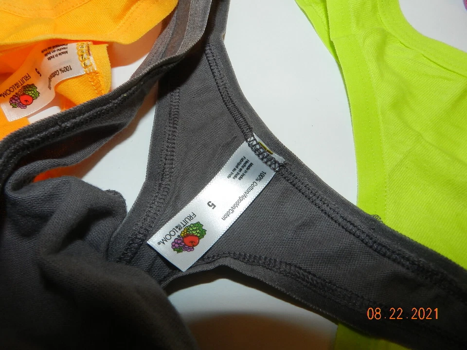 Vintage Fruit Of The Loom 100% Cotton Thong Underwear Panties 4 pair  Sz 5 - Image 2 of 2