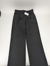 Reformation Alex Work Pants Pleated Relaxed Fit Sz 6 in Jet Black Curtain Waist