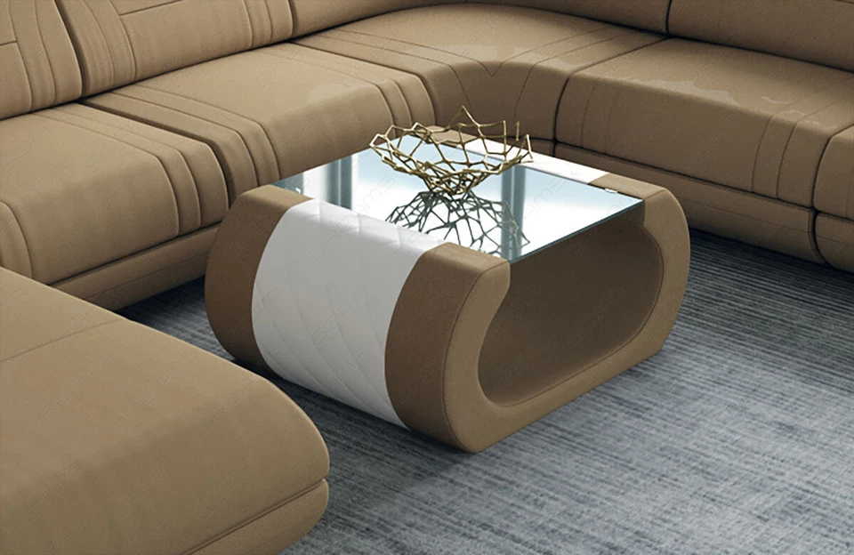 Couchtisch Design Luxus Wohnzimmertisch RIMINI Stoff Tisch Modern Beistelltisch - Bild 2 von 4