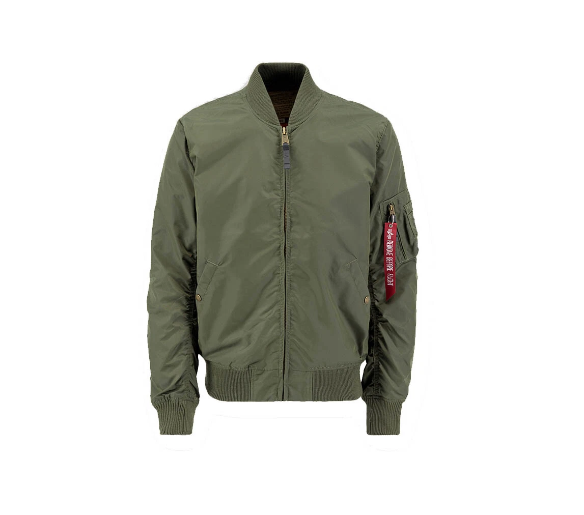 Alpha Industries MA1 TT Mens Bomber Flight Nylon Logo Branded