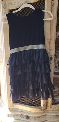 Forever 21 Black Halter Layered Tiered Ruffle Skirt Dress Large