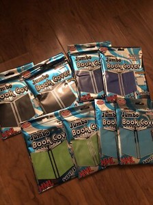 It's Academic Premium Edition Jumbo Super Stretchy Book Cover Lot Of 8 assorted
