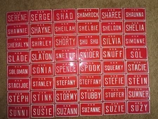 U S A Mini Bike Bicycle Vanity Metal Red License Plate Sign Serene - Suzy