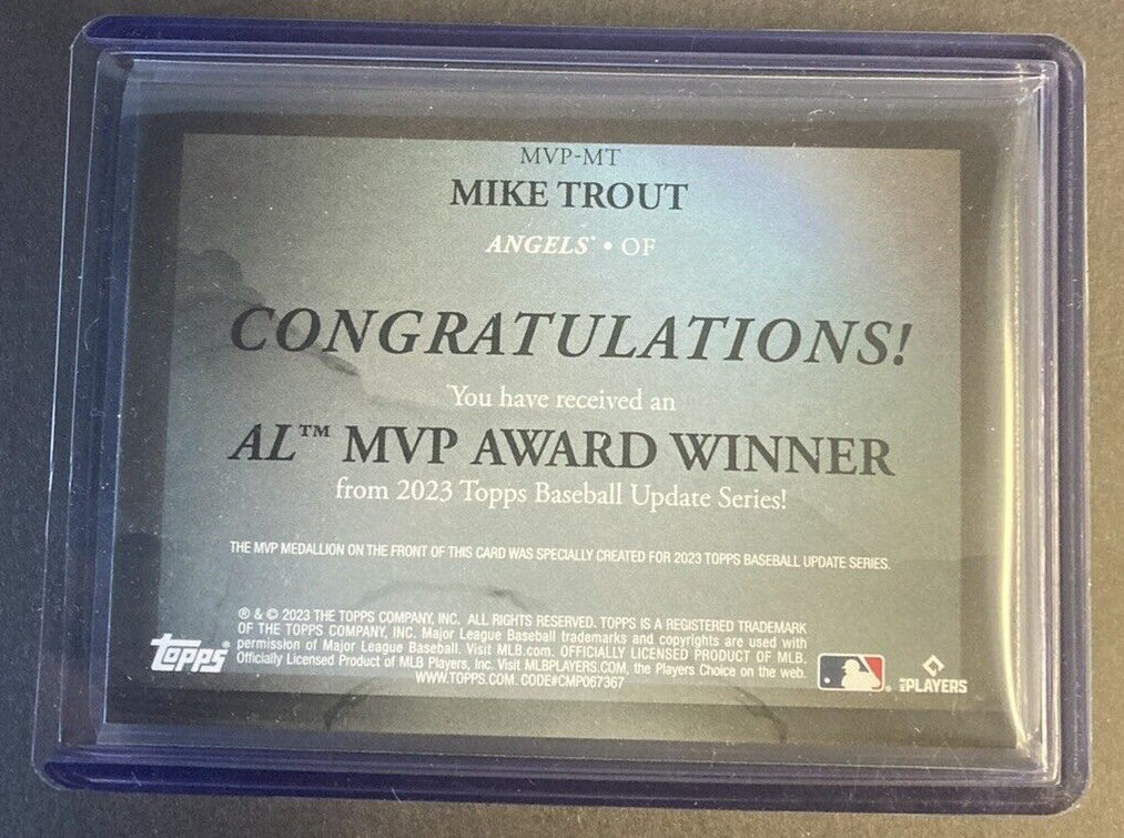 2023 Topps Update Mike Trout MVP Award Winner Relic #MVP-MT | eBay