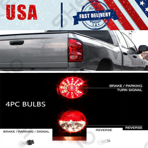 4PCS LED Rear Tail Lights Bulbs For 20072008 Dodge Ram 1500 2500 3500