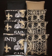 All Weather "NEW ORLEANS SAINTS" Cornhole Bean Bags Resin Filled Waterproof 