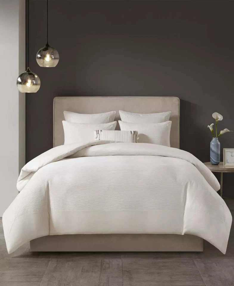 N Natori Hanae Cotton Blend Yarn Dyed Duvet Cover Set king - Image 3 of 4