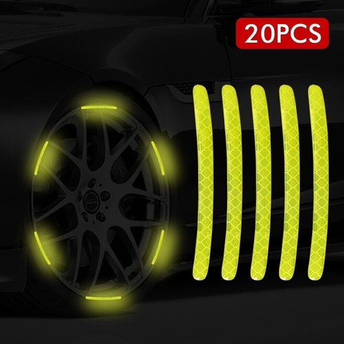 20PCS Green Car Wheel Decorative Reflective Stickers Night Safety Warning Decal - Picture 2 of 12