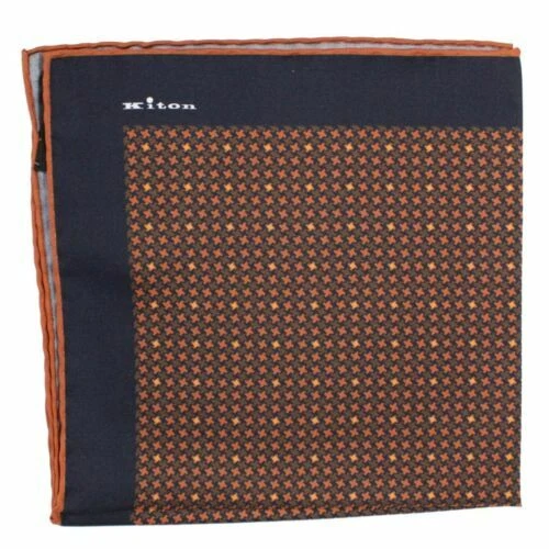 Kiton 100% Seda Pañuelos cuadrados de bolsillo para hombres