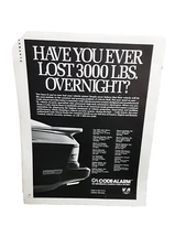 1987 Code Alarm Car Security Original Print Ad Vintage 80s