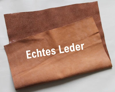 FADEN & CO Echtes Leder, Veloursleder, Lammleder Lederstärke ca. 0,4 mm Braun glänzend