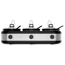 Chefman Stainless Steel Triple Slow Cooker Buffet Server