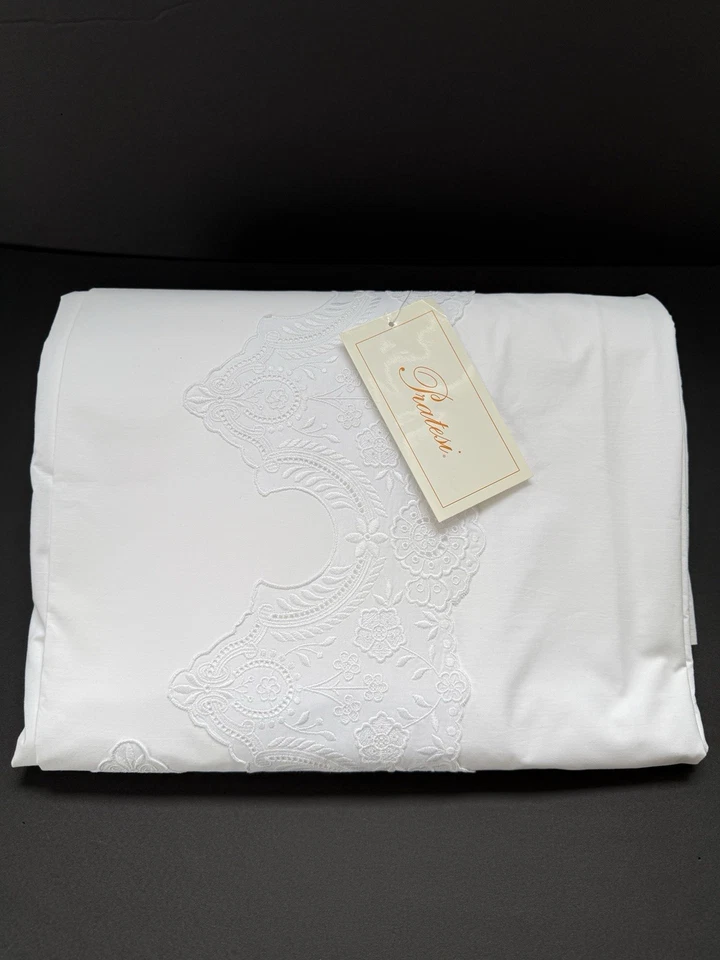 Funda Nórdica Pratesi Original Queen Piel de Ángel Blanca Hecha en Italia 100% Algodón Foto 2 de 4