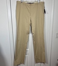 NWT Ralph Lauren Purple Label Chino Pant 38 Khaki Straight Cotton Unfinished Hem