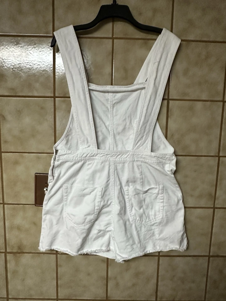 Pantalones Cortos Zara Mujer Denim Estrés Blanco Envejecido, Talla Lg Foto 4 de 4