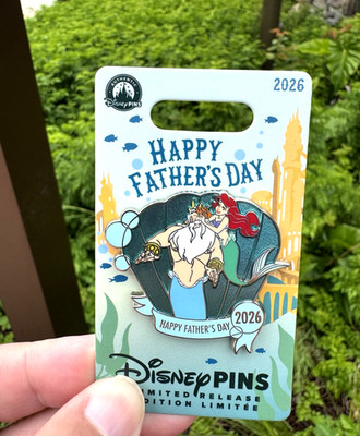Disney Parks Pin 2026 Ariel King Triton Happy Father's Day The Little Mermaid