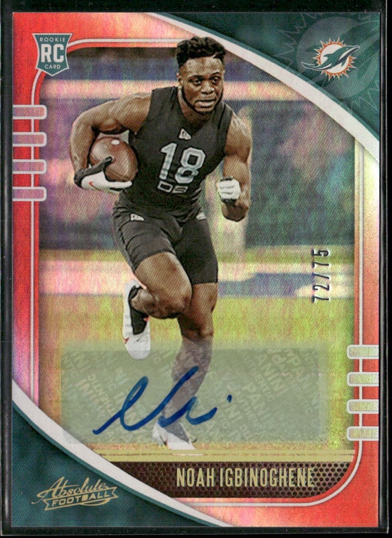 2020 Panini Absolute Football Noah Igbinoghene Red RC Auto /75