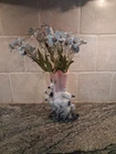 Vintage Hull American Art Pottery Deer Figural Vase #57 pink/Gray/Black Retro 8"