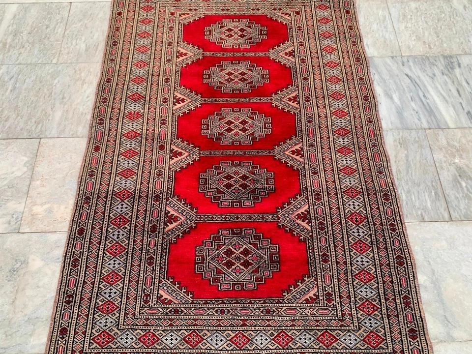 Afghan Rug, Vintage Mini Rug,  Zakani Rug, Boho Rug, Oushak Design Rug 3x5 ft - Image 2 of 4