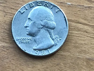 1981 D Washington  Quarter W/ Strike Error, Liberty On Rim Closed D