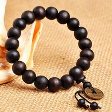 12mm Men's Wooden Buddha Buddhist Prayer Beads Tibet   Wrist Bracelet Mala J2N8