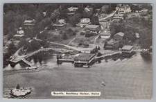 Postcard Linekin Lodge Bayville Boothbay Harbor Maine Aerial View Posted 1982