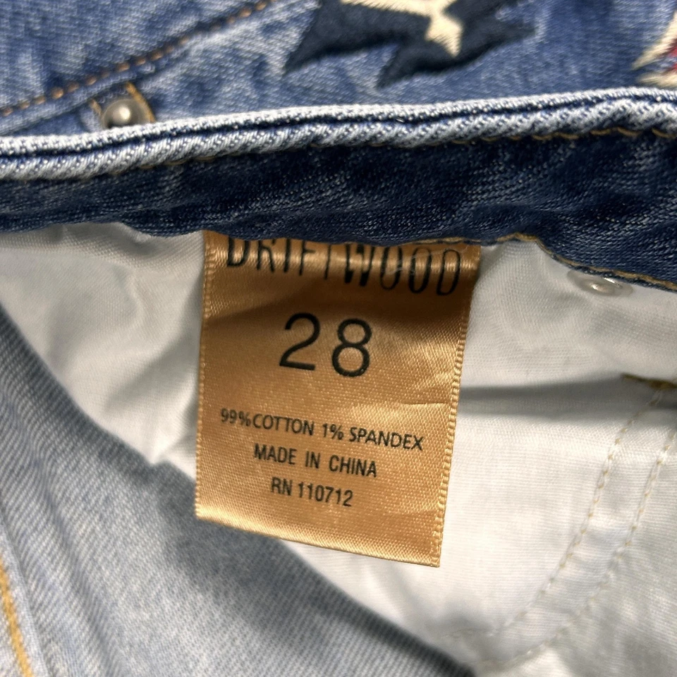 Jeans Driftwood Gizelle Mujer 28 Azul Calce Clásico Bordado Lateral Boho Denim Foto 3 de 4