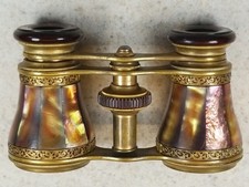 FANCY IRIS PARIS OPERA GLASSES DARK RAINBOW MOTHER OF PEARL GREAT CONDITION 