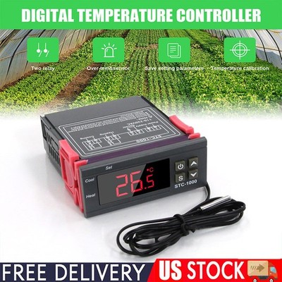 10A 110V Digital Temperature Controller Temp Sensor Thermostat Control Relay US