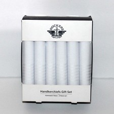 Dockers Handkerchief 6 pack white NEW 2024 polyester cotton blend 16  x 16  