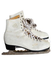 VTG Daoust White Leather Women's Figure Ice Skates Size 8 Model 78514