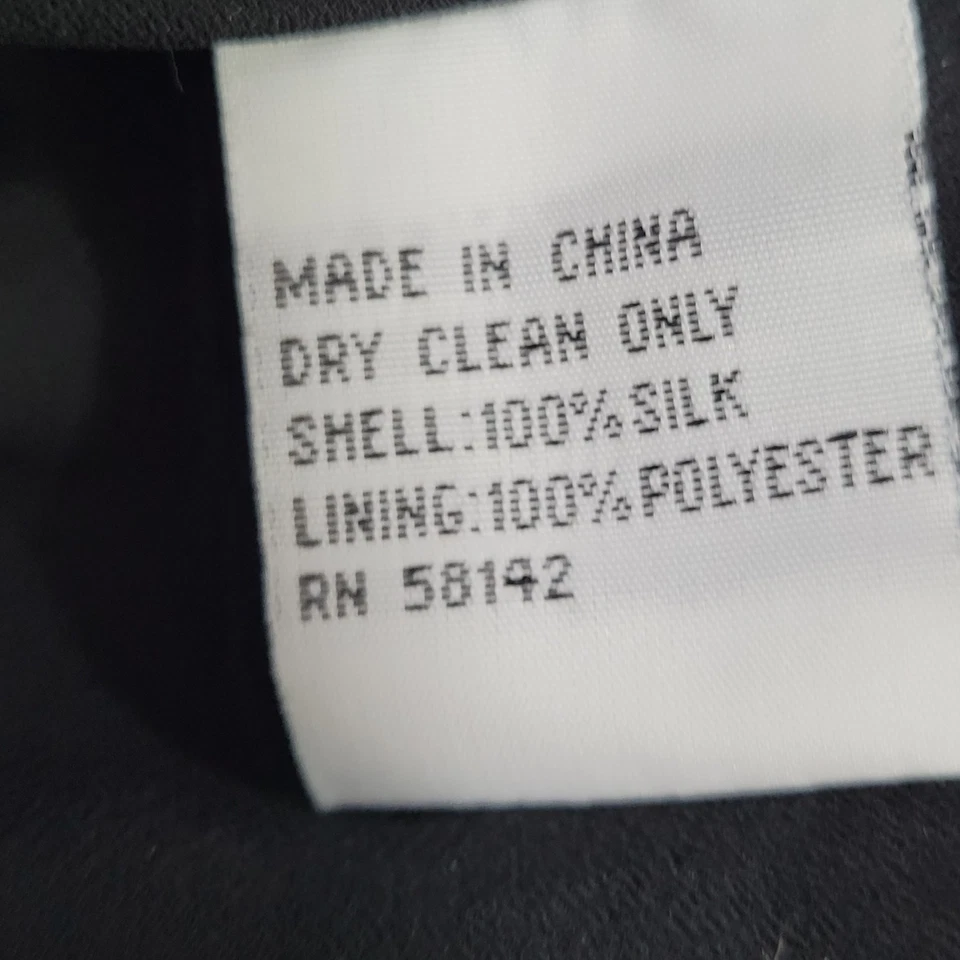 Vestido midi de colección Talbots negro 100 % pura seda floral manga corta forrado talla 18W Foto 4 de 4