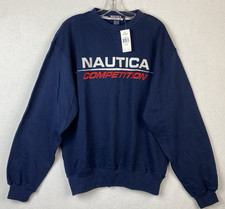 Nautica Competition Sweatshirt Men's Blue M Pullover Embroidered NEW