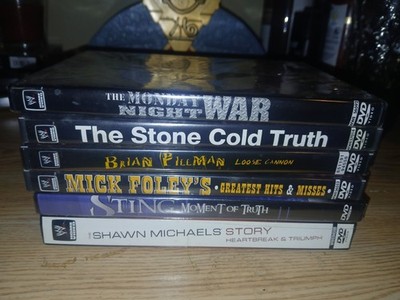 6 wrestling DVDs Lot , steve Austin, Shawn Michael's, sting, mick foley