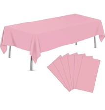 Pink 6 Pack Plastic Table Cloth 54" x 108", Disposable Tablecloths Rectangle ...