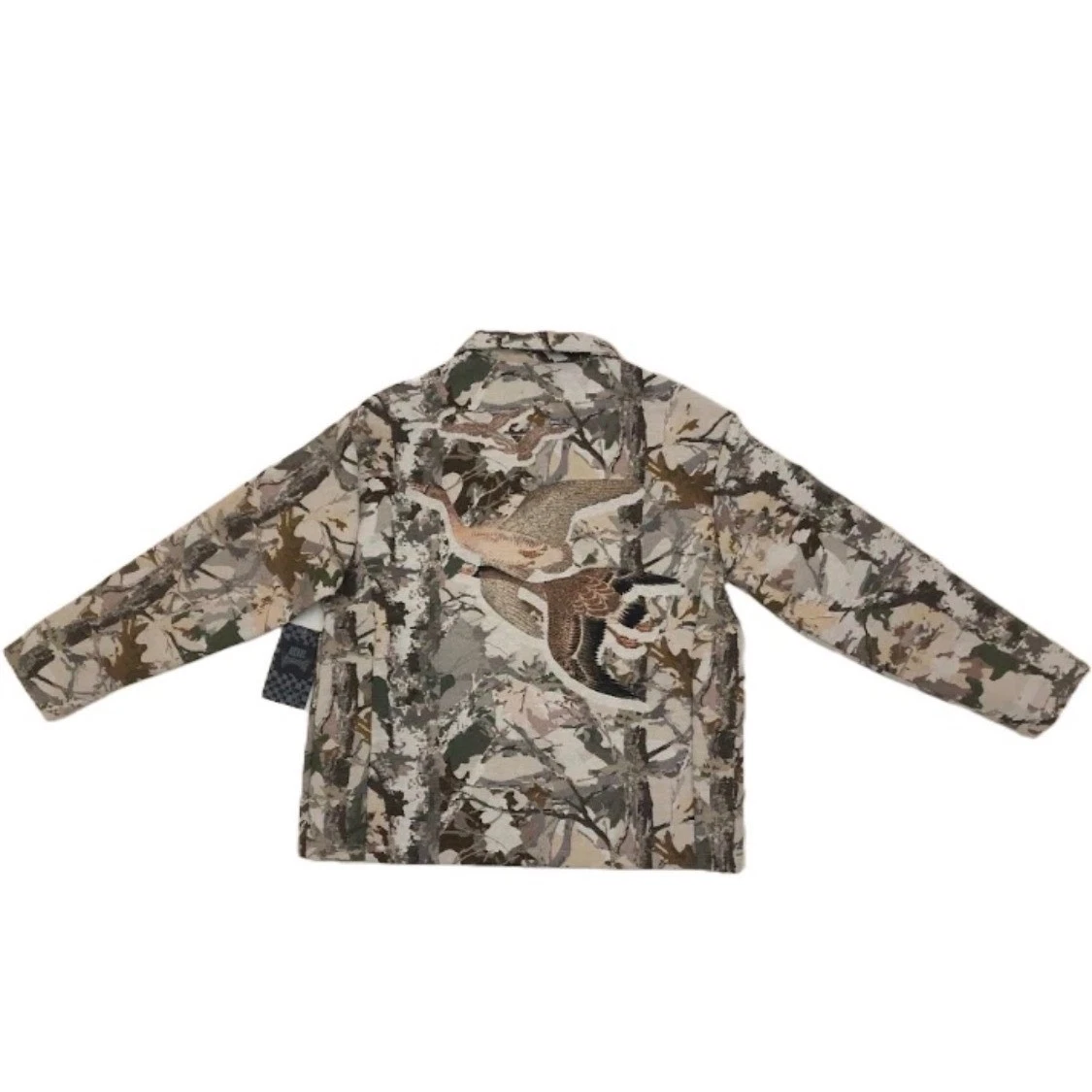 Rebel Vengeance Tapestry Jacket Mens Large Camo Duck Print Button Up Shirt NWT image 12