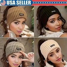4pcs Sweatbands Sports Headbands Winter Warm Knitted Crochet Wide Edge Hairband
