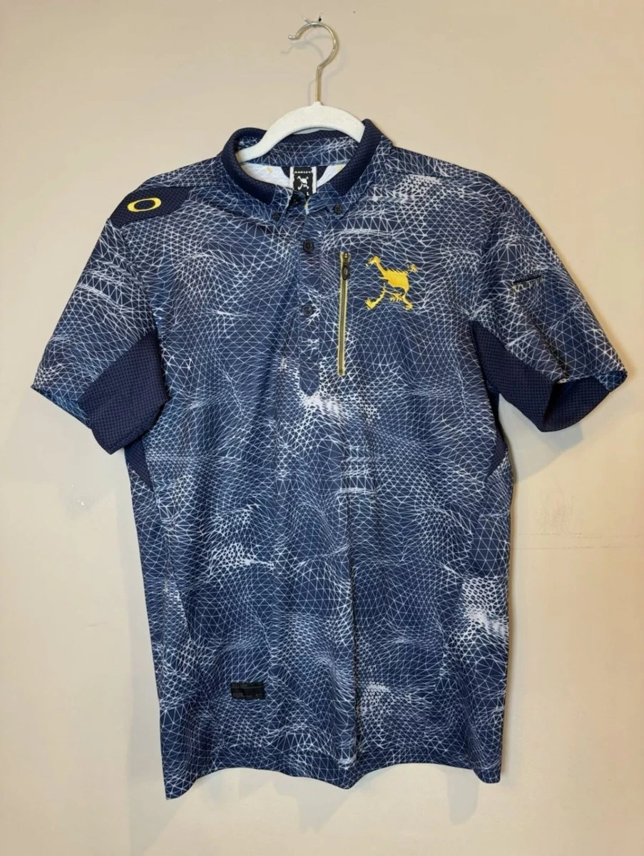 Oakley Golf Skull Blue Abstract Polo Japan Large (USA Medium) | eBay