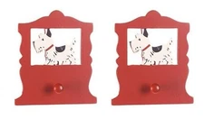 Lot 2 Scottish Terrier Dog Wood Peg Wall Holder 6" Leash Coat Keys Hanger Hook