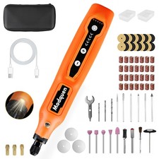 4V Mini Cordless Rotary Tool Kit with 5-Speed Control, USB Charging  LED Lig...