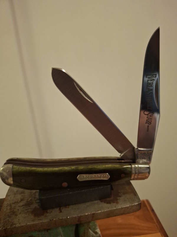 Vintage USA  Schrade  1983 Heritage Green Bone 2941 Trapper 2blade Knife Ex. Con
