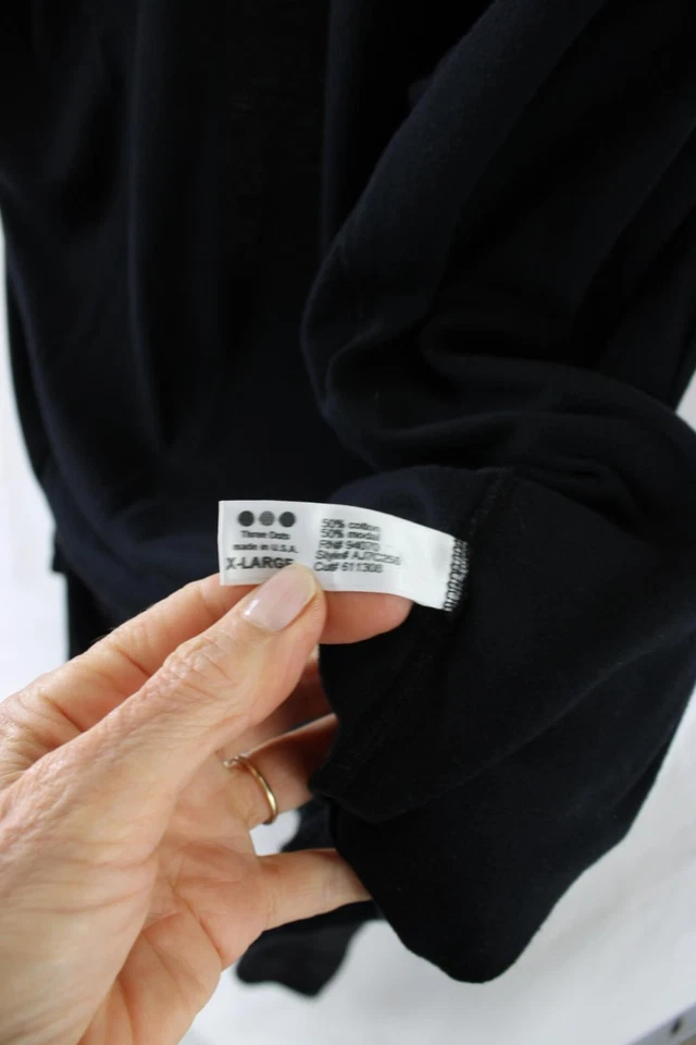 Suéter cárdigan de manga larga de mezcla de algodón negro Three Dots para mujer talla XL Foto 4 de 4