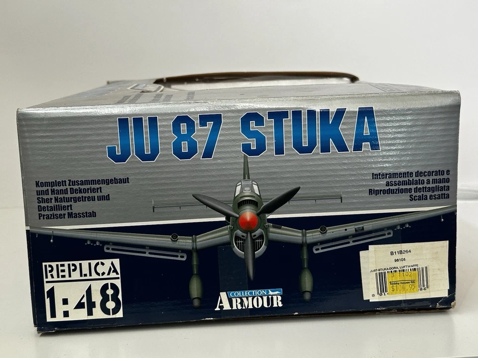 Franklin Mint Armour 1/48 B11B264 Luftwaffe JU-87B-2 Stuka Segunda Guerra Mundial Diecast - Leer Foto 4 de 4