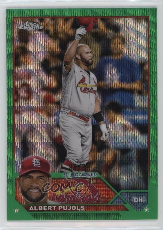 2023 Topps Chrome Green Wave Refractor 81/99 Albert Pujols #143 0sm9