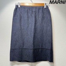 Marni All-over floral print noble jacquard design tight skirt