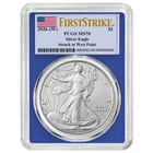 2026 (W) $1 1-oz American Silver Eagle PCGS MS70 FS Flag Label Blue Frame